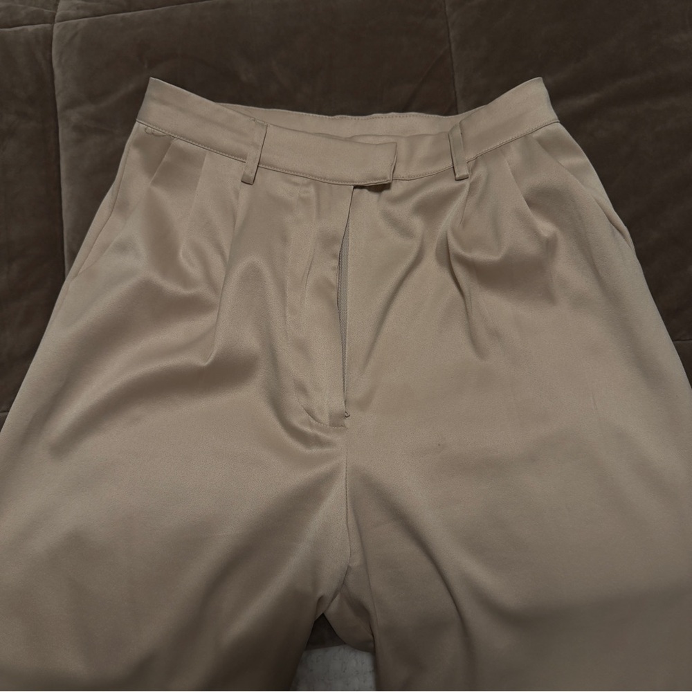 Silky tan trousers